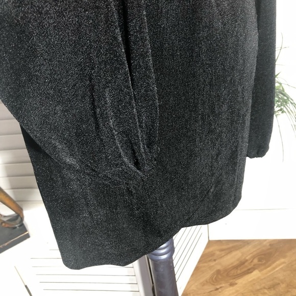 Princess Poly long sleeves sexy black deep V neckline cocktail mini dress Sz S - Picture 9 of 11